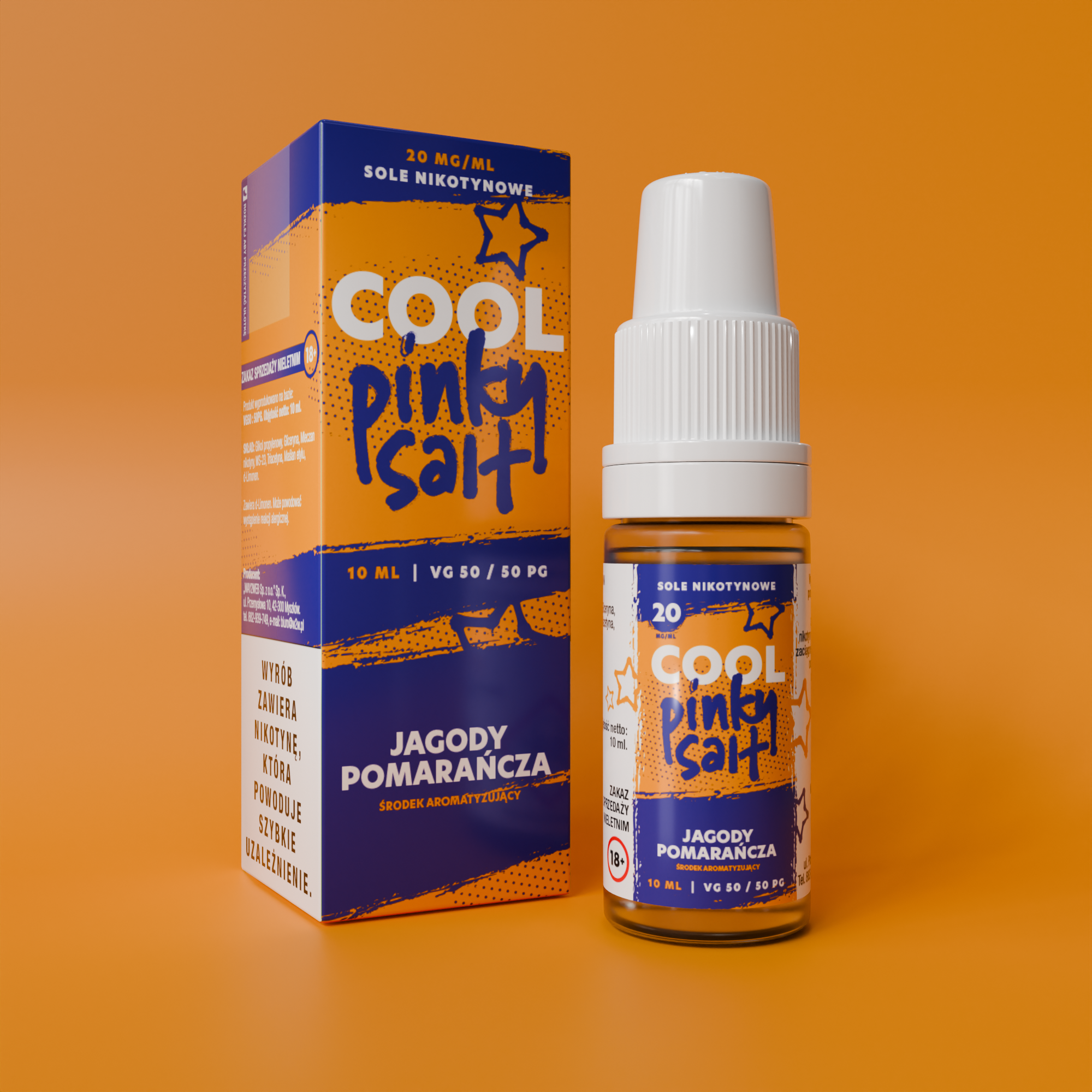 LIQUID COOL PINKY SALT JAGODA POMAR.10ml/20mg B25