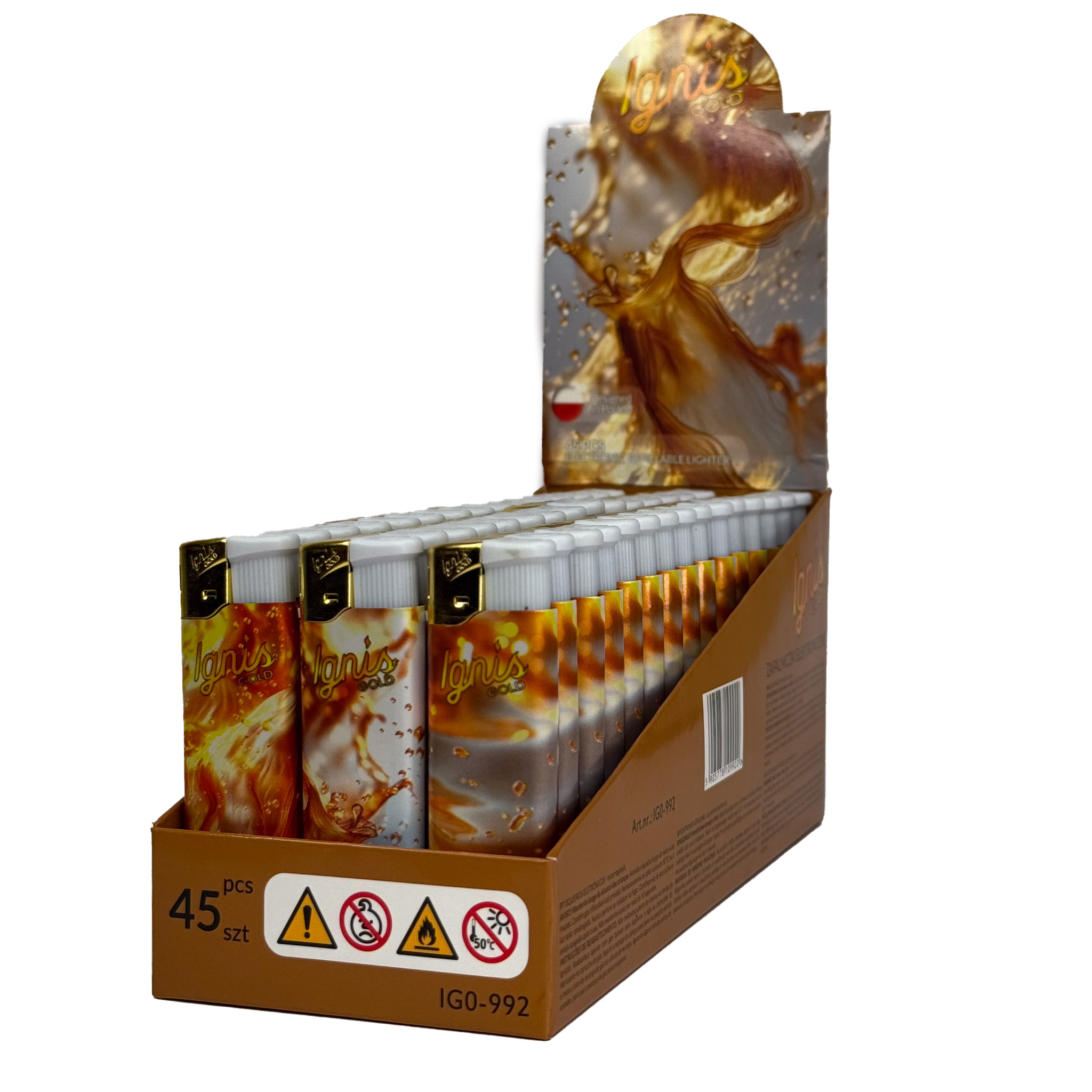 ZAPALNICZKA OKLEJKA IGNIS LIQUID GOLD 45