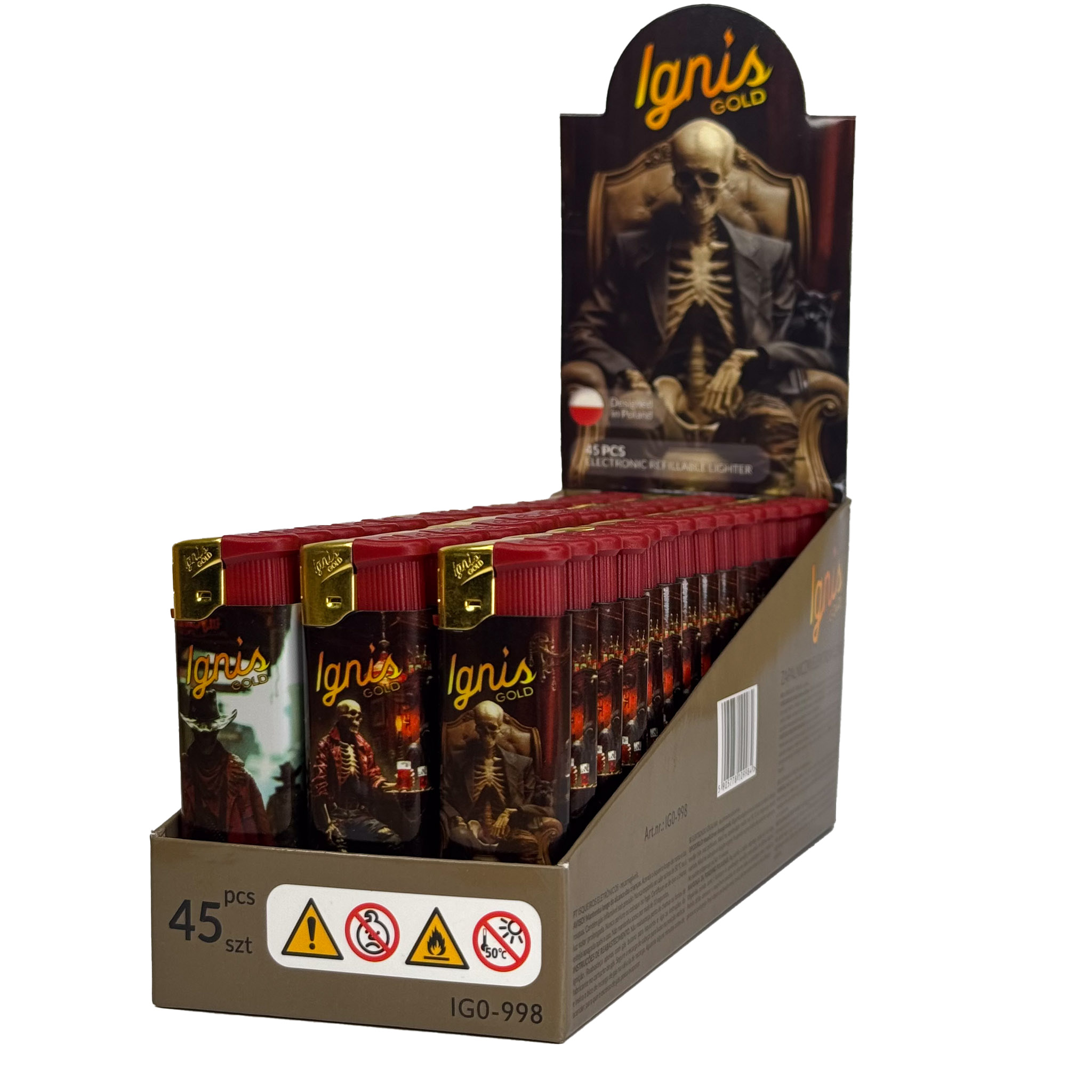 ZAPALNICZKA OKLEJKA IGNIS SKELETONS 45