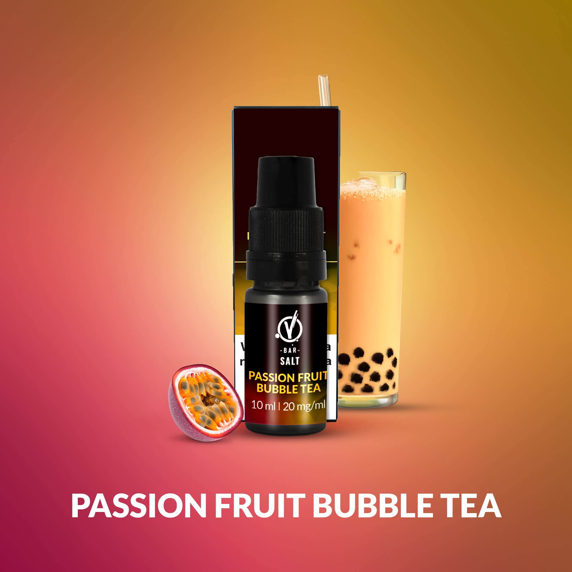 VBAR SALT 20mg 10ml PASSION FRUIT BUBBLE TEA B26