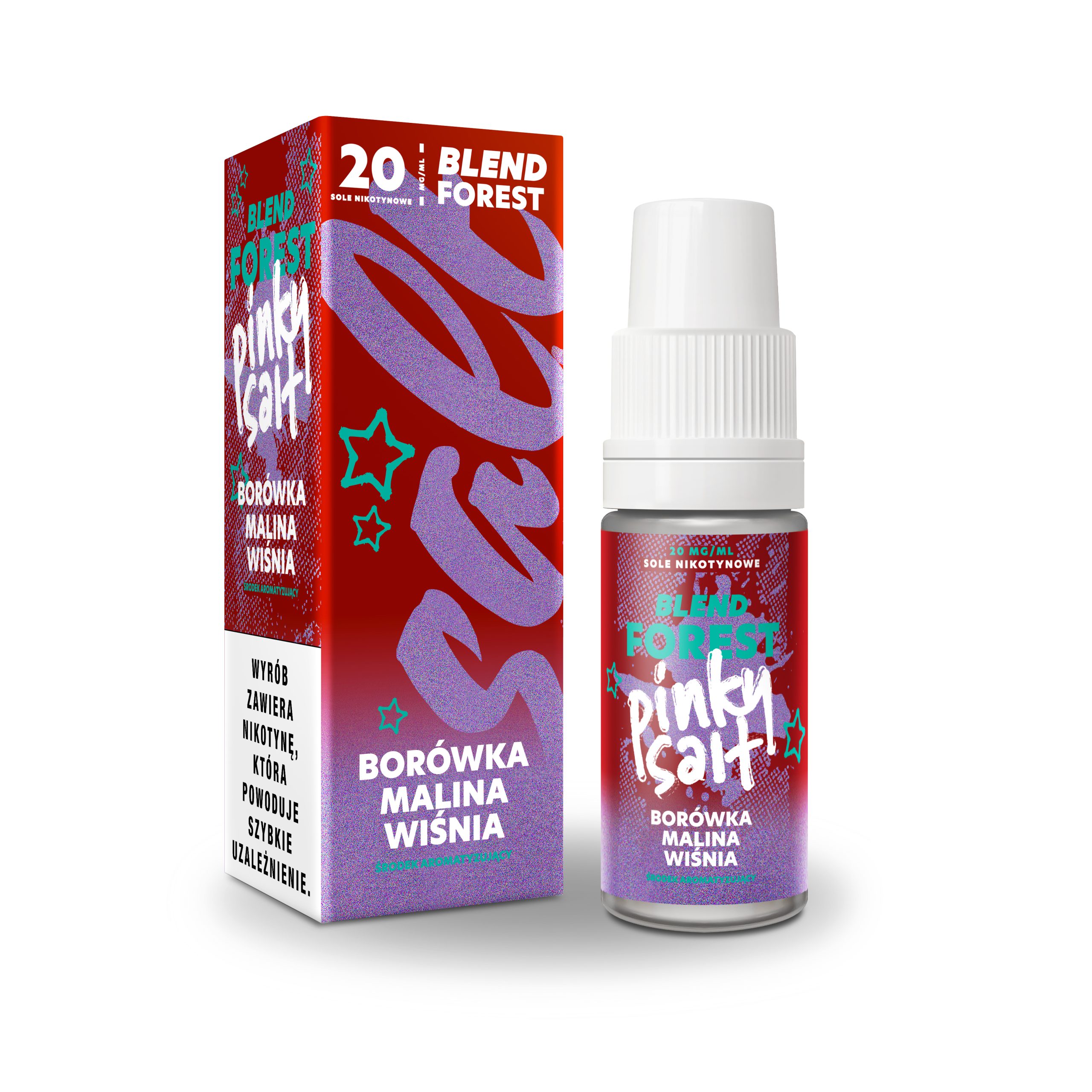 LIQUID PINKY SALT BORÓWKA MALINA WIŚNIA 10ml/20mg B26